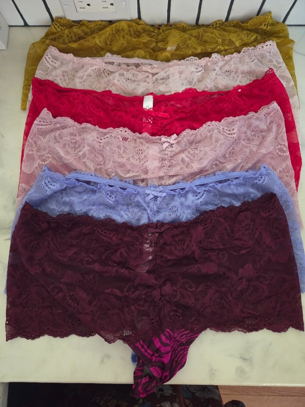 Cacique  Lace Wide-Side Thong - 6 Pairs
